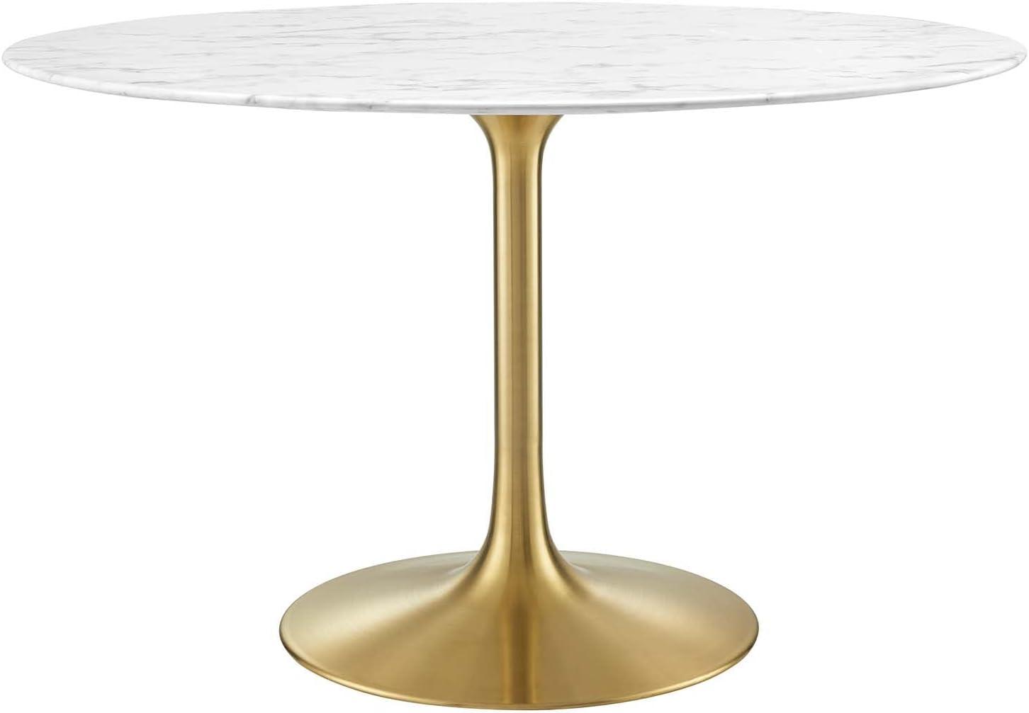 Modway Lippa Oval Artificial Marble Dining Table