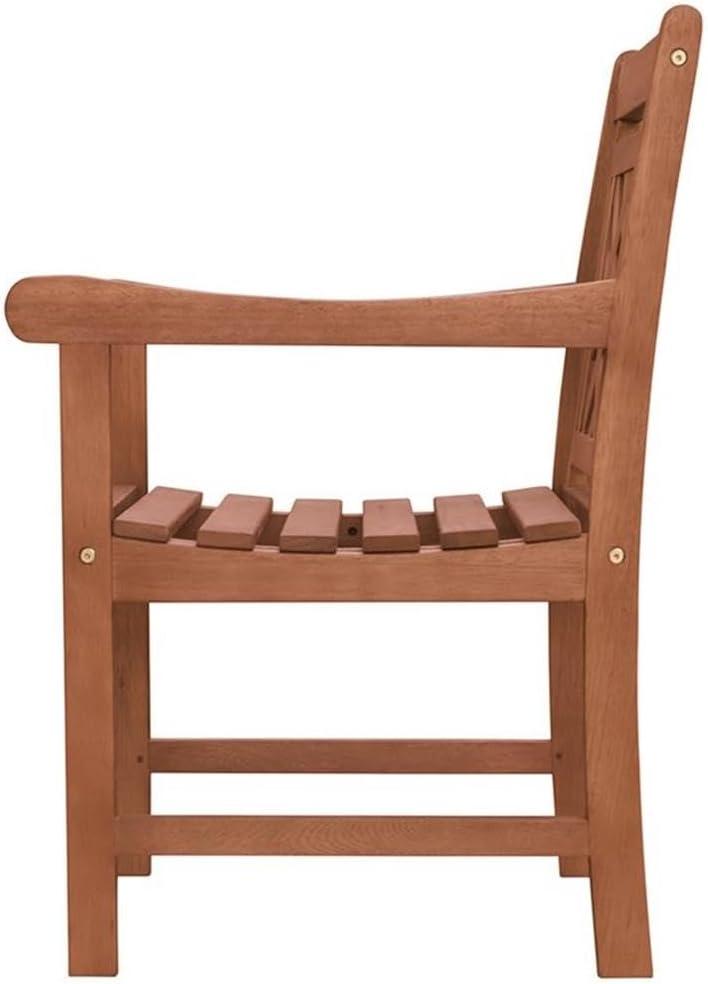 Malibu Elegance Natural Eucalyptus Wood Dining Chair with Cushions