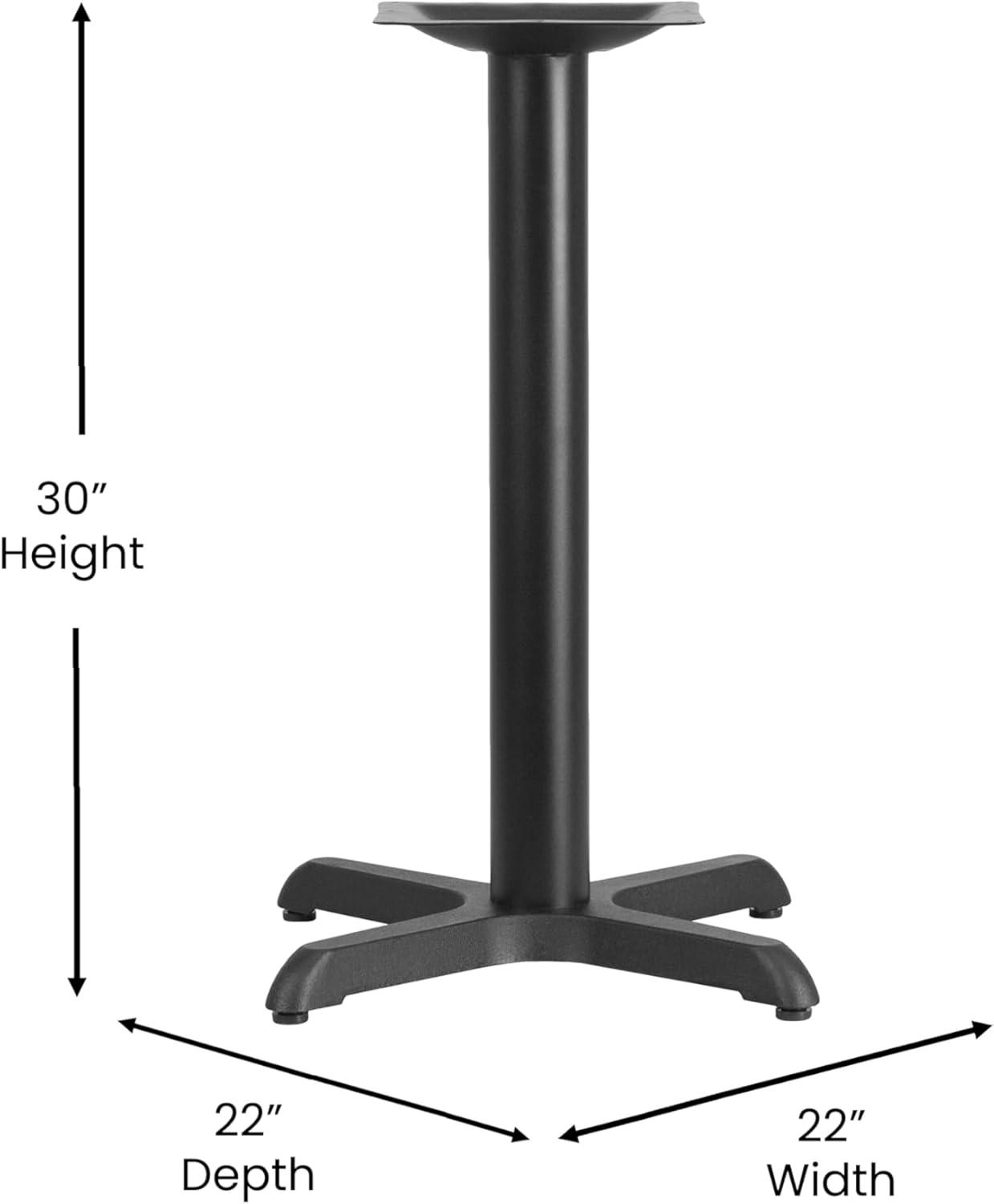 Beverly 22" x 22" Restaurant Table X-Base with 3" Dia. Table Height Column