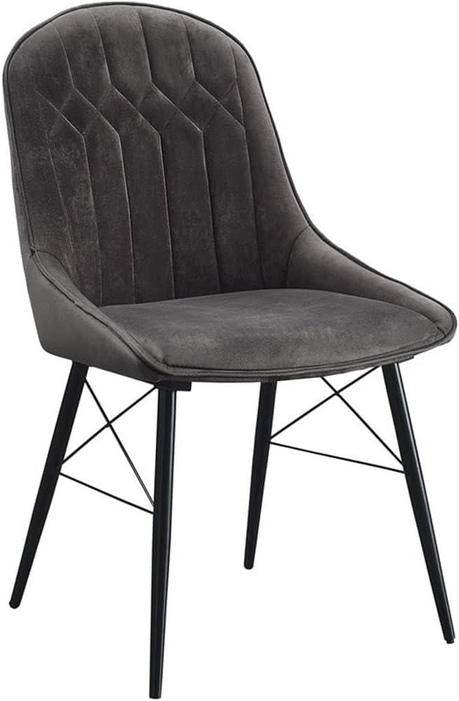 24" Abraham Accent Chair: Upholstered, Armless Design, Wood/Metal Frame - Acme Furniture