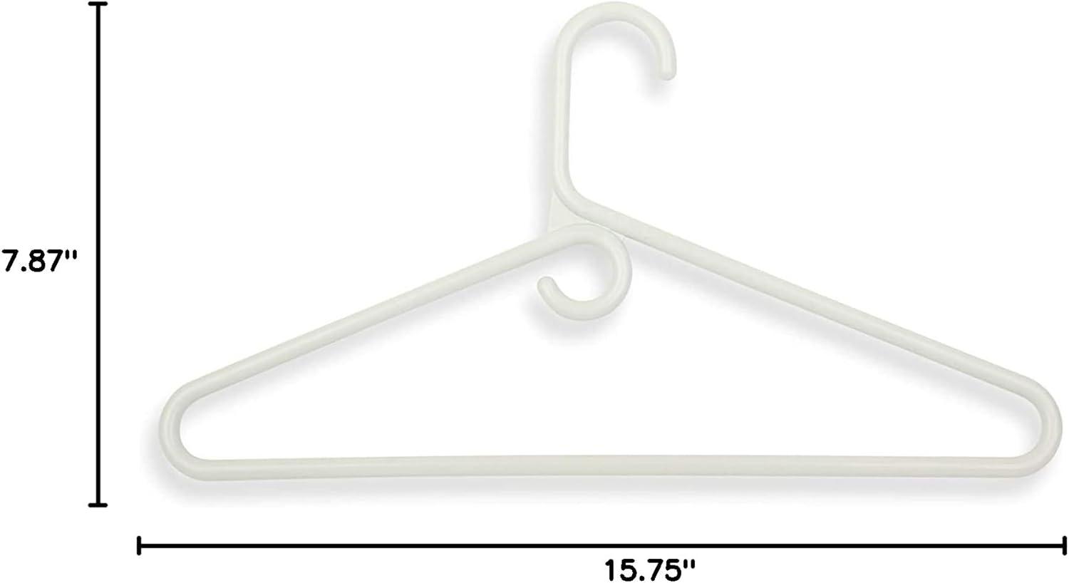 Heavy-Duty White Plastic Hangers with Accessory Hook, 3-Pack