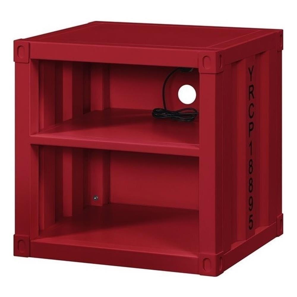 F&L Homes Studio Cargo Metal Nightstand W/USB