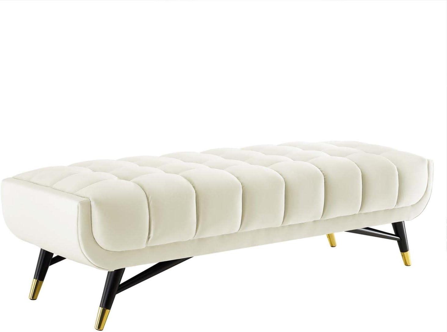 Modway EEI-4241 Adept 60" Performance Velvet Bench in Ivory, 60 Inches