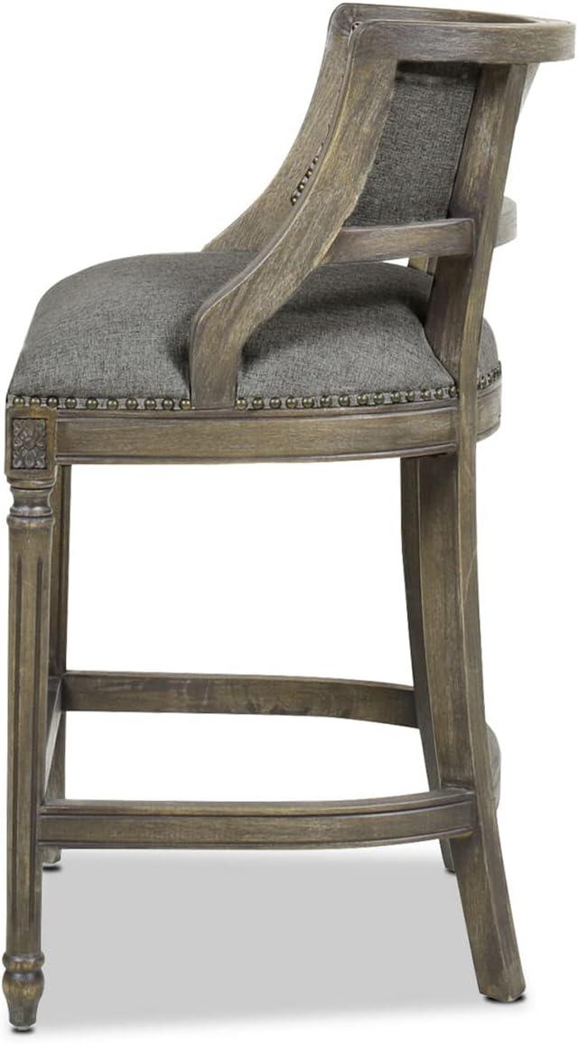 Jennifer Taylor Home Paris 26.5" Counter Bar Stool Dark Heathered Grey Linen