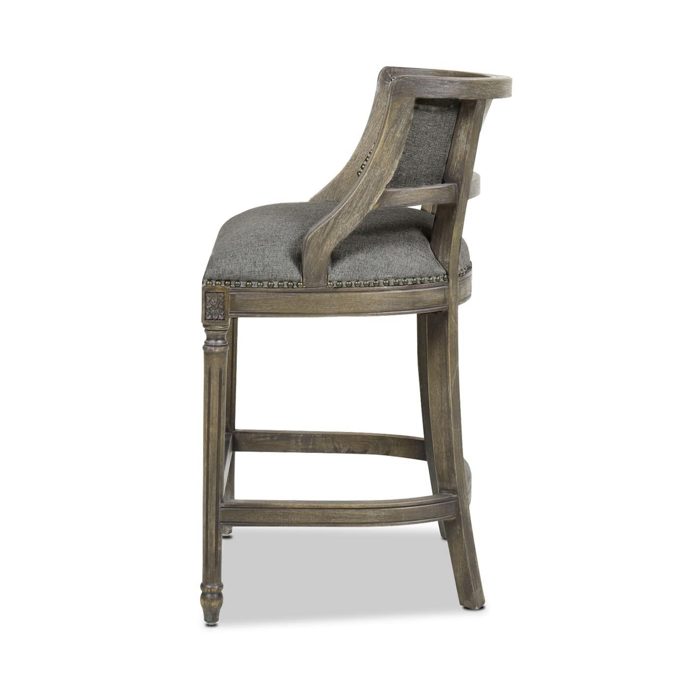 Jennifer Taylor Home Paris 26.5" Counter Bar Stool Dark Heathered Grey Linen