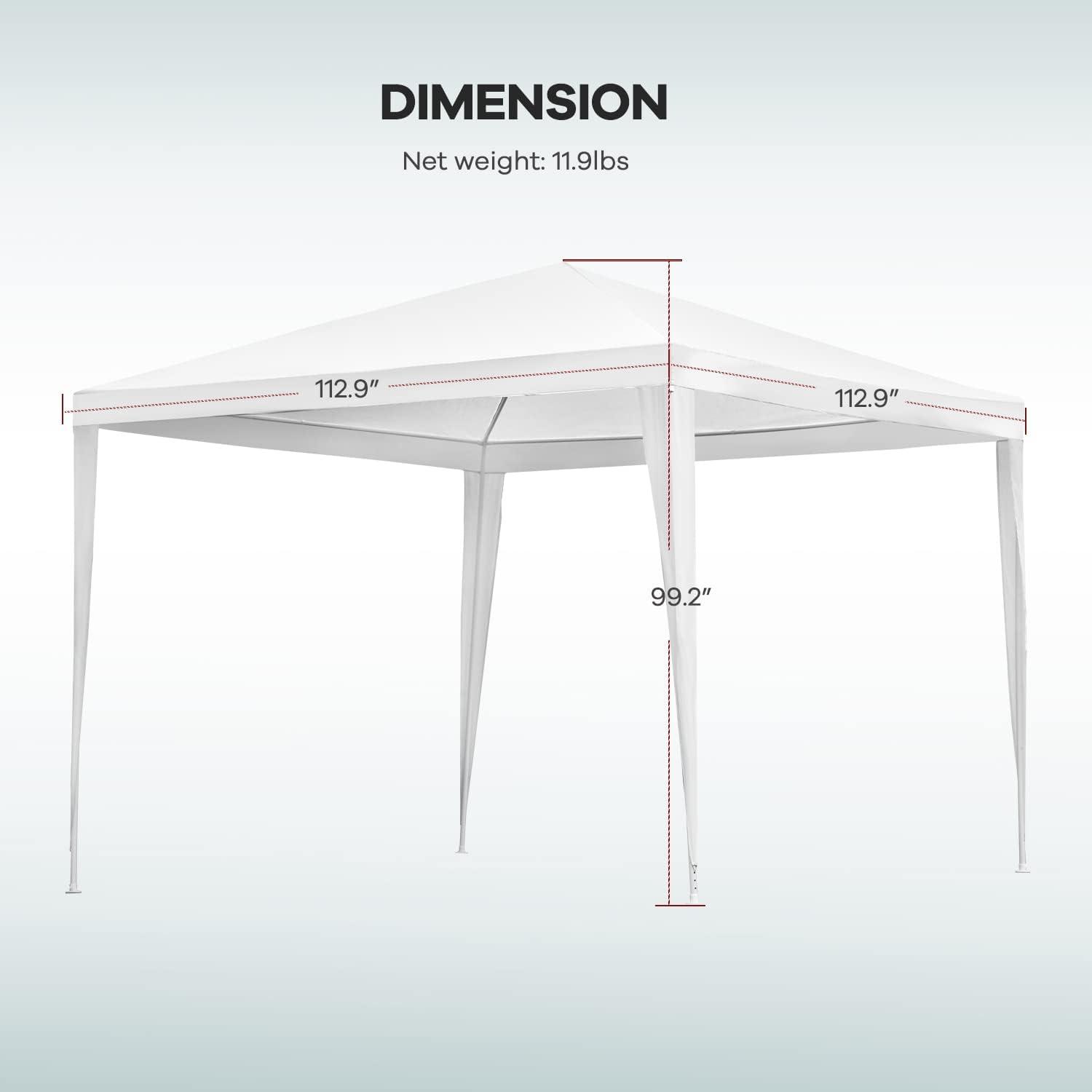 White 10' x 10' Waterproof Rectangular Outdoor Canopy Tent