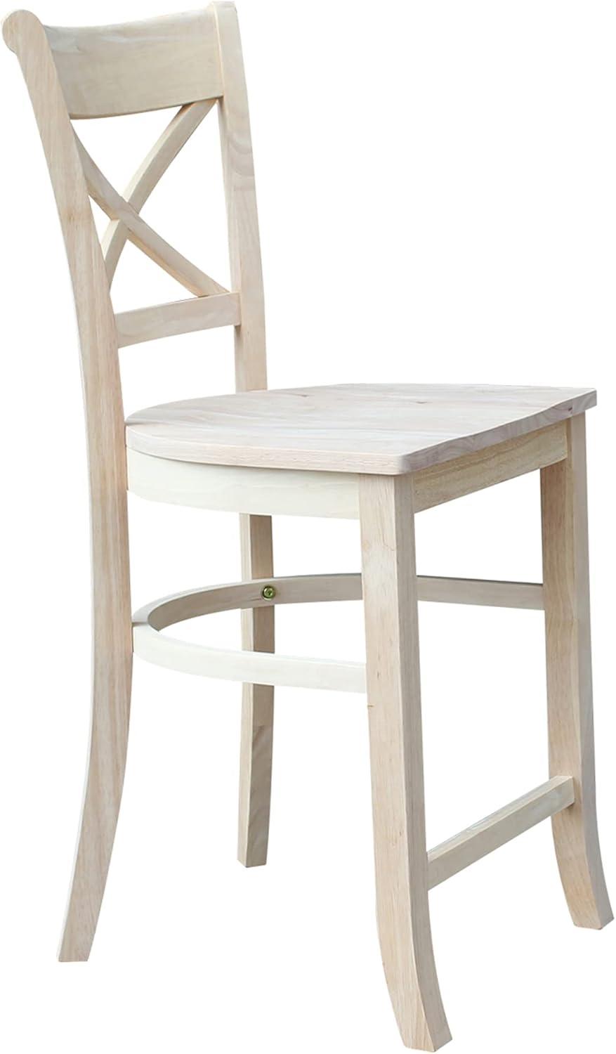 24&#34; Charlotte Counter Height Barstool Unfinished - International Concepts