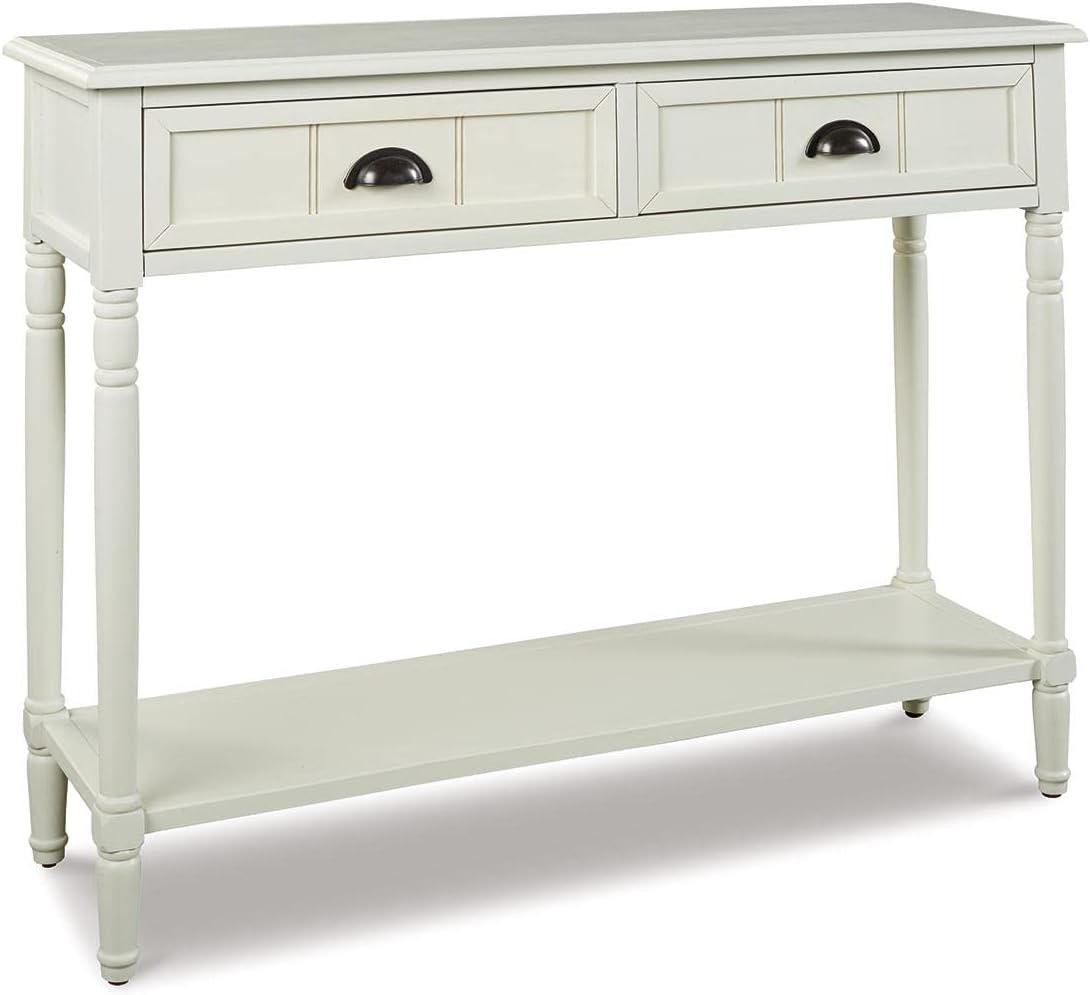 Goverton Sofa and Console Table White - Signature Design by Ashley: Vintage Entryway Storage with Shelves
