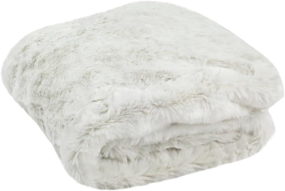 Snow White Faux Fur Reversible Throw Blanket