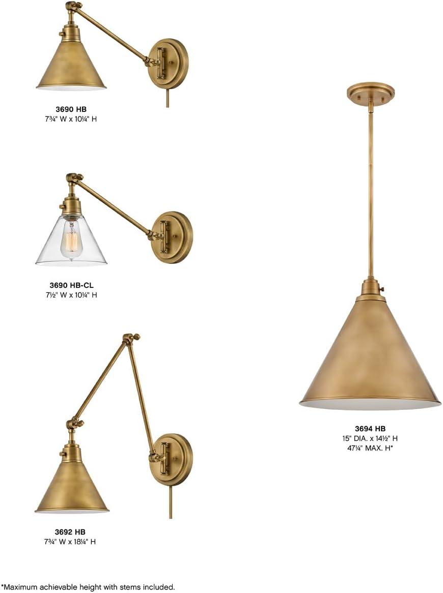 Lennon Plug-In Task Sconce - Brass