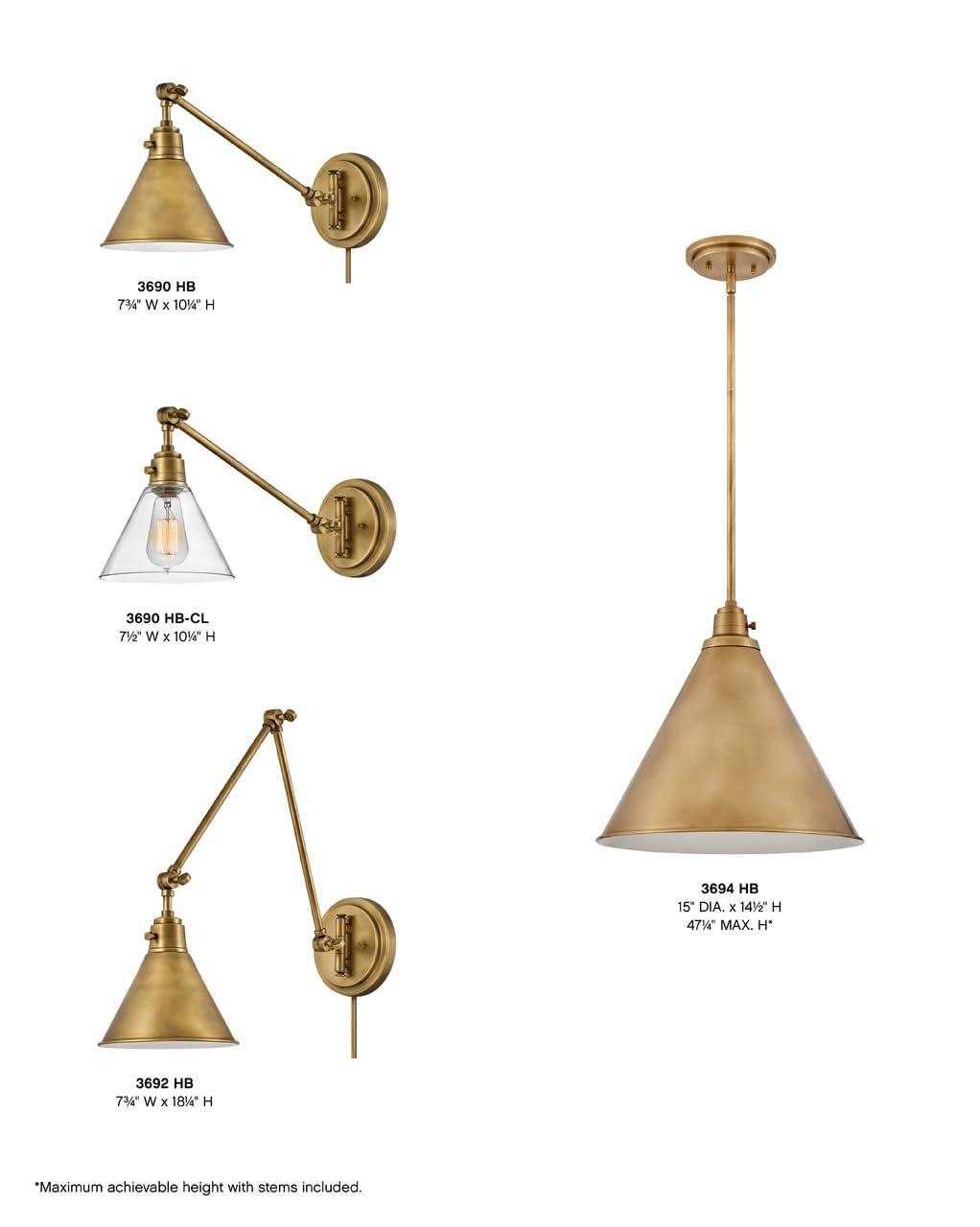 Lennon Plug-In Task Sconce - Brass