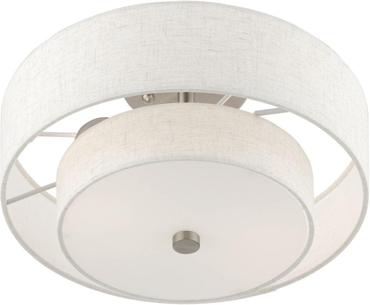 Livex Lighting Meridian 2 - Light Semi-Flush Mount in  Brushed Nickel