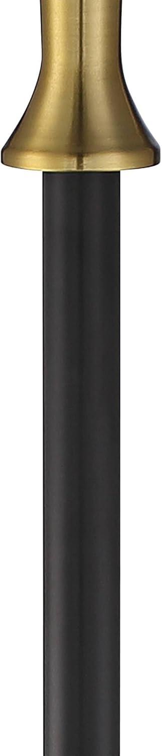 Possini Euro Design Burbank Modern Art Deco Torchiere Floor Lamp 70" Tall Black Brass Frosted White Glass Shade for Living Room Bedroom Office House