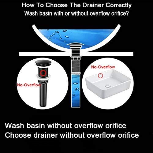 JONKEAN Bathroom Pop Up Drain Without Overflow,Vanity Vessel Sink Drain with Detachable Strainer Basket,Pop Up Drain Stopper Hair Catcher, Built-in Anti-Clogging Strainer(Brushed Gold)