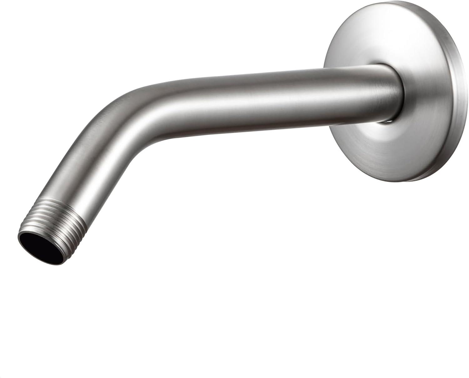 6 Inch Stainless Steel Wall-Mounted Shower A-rm And Flange Shower Head, brushed Nickel