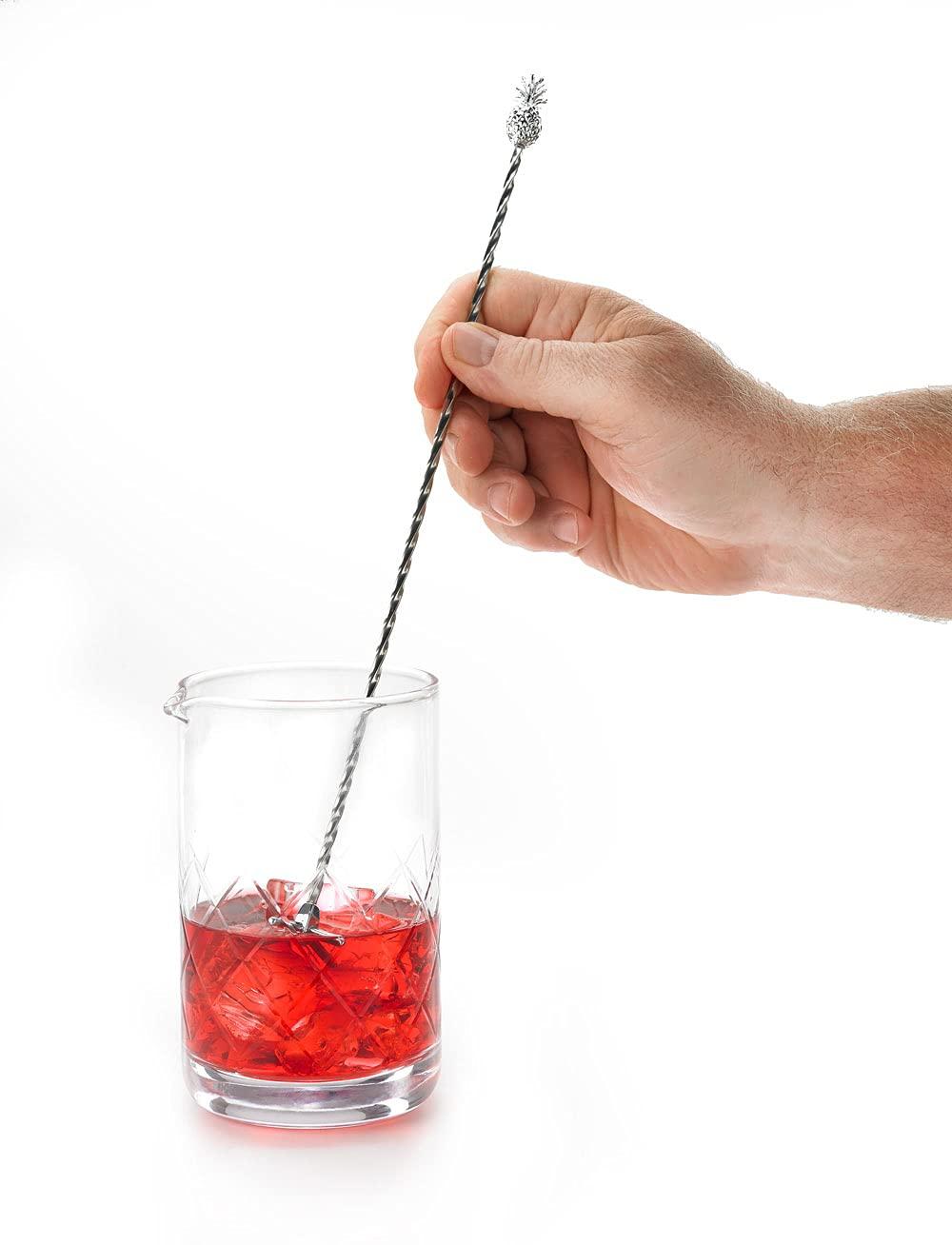 Silver Stainless Steel Pineapple Swizzle Stick, 13.38 inches