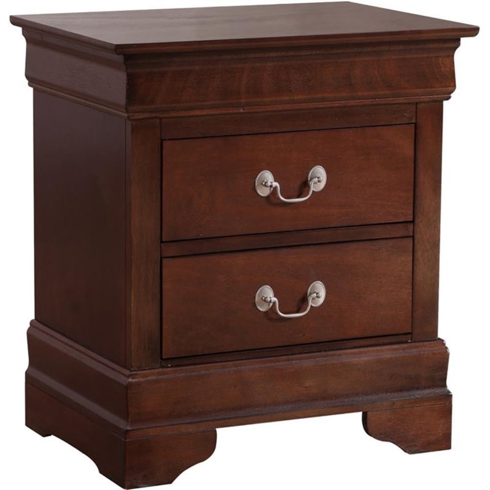 Glory Furniture Louis Phillipe 2 Drawer Nightstand in Cappuccino