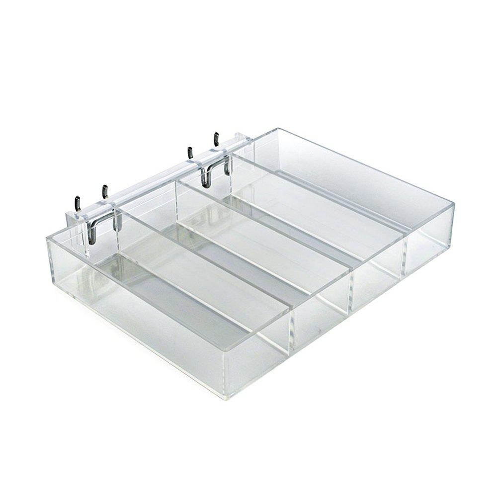 Azar Displays Four Compartment Tray for Peg/Slat/Counter, 2-Pack (Set of 2)