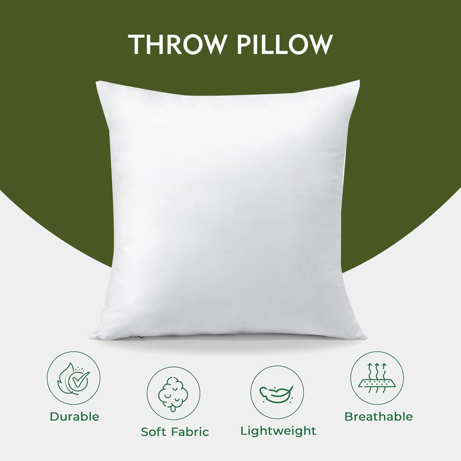 Linjieee Large Throw Pillows for Couch 24x24 2-Piece Non-woven Pillow Core Substitute Polyester Square Pillow Core