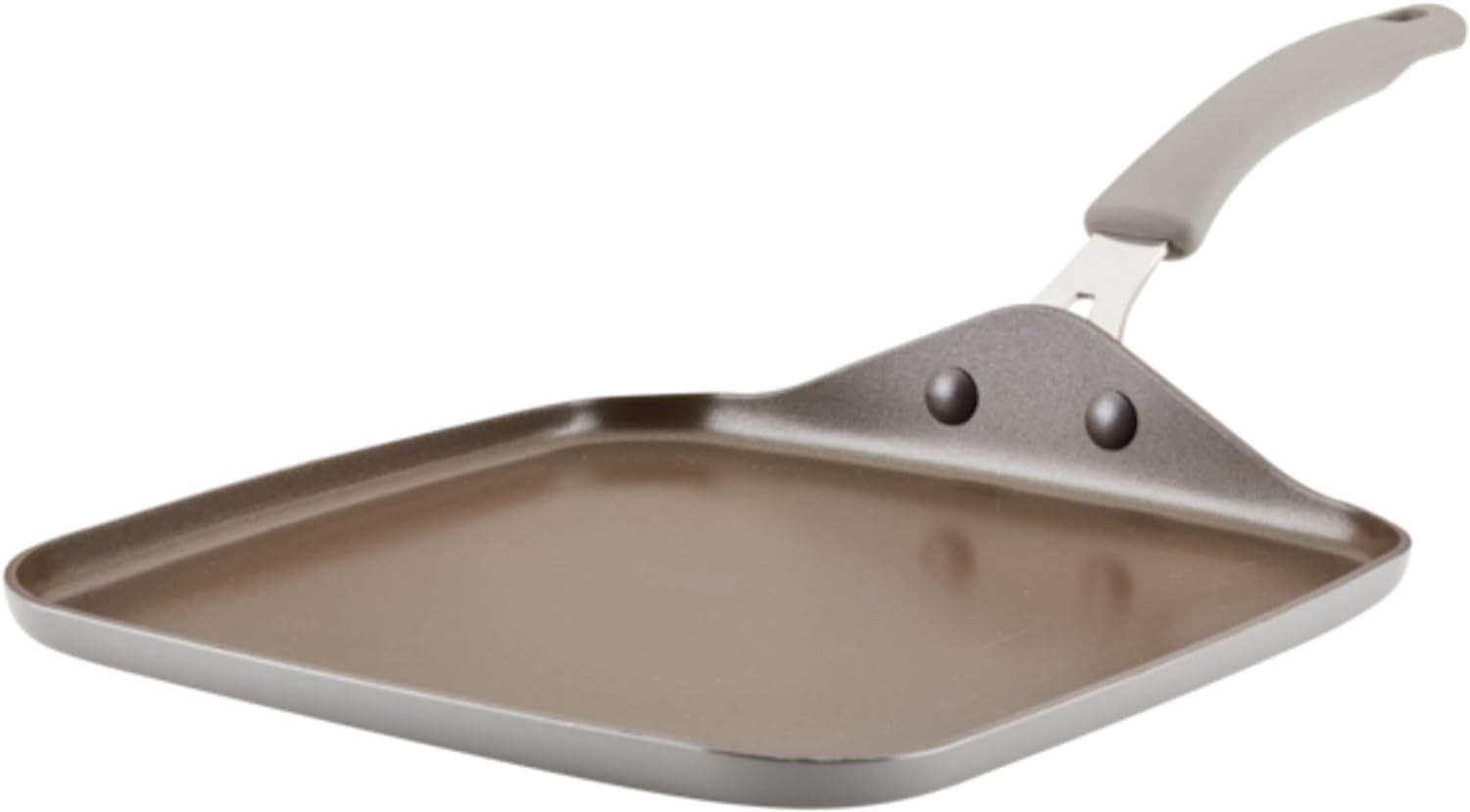 Gray Nonstick Aluminum Square Stovetop Griddle Pan, 11-Inch