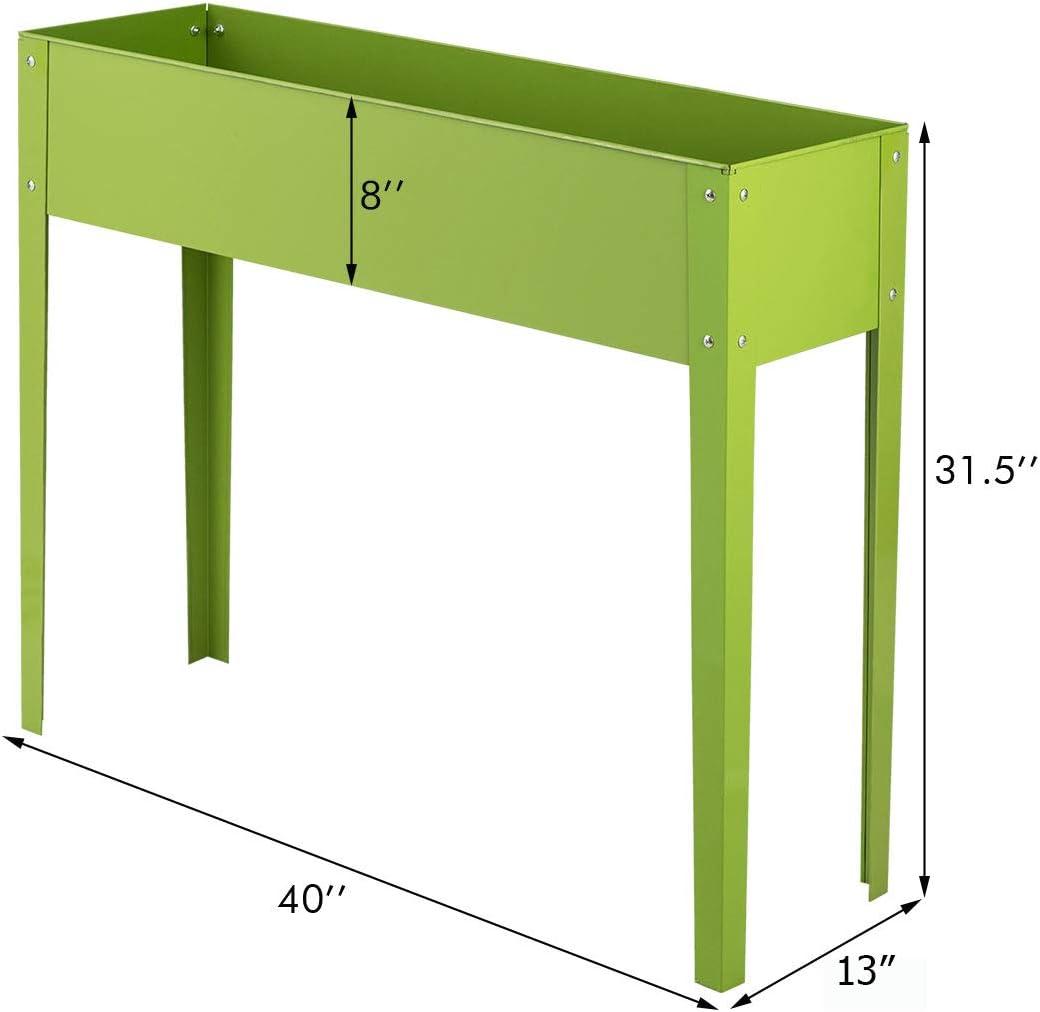 Costway 40''x12'' Outdoor Elevated Garden Plant Stand Raised Tall Flower Bed