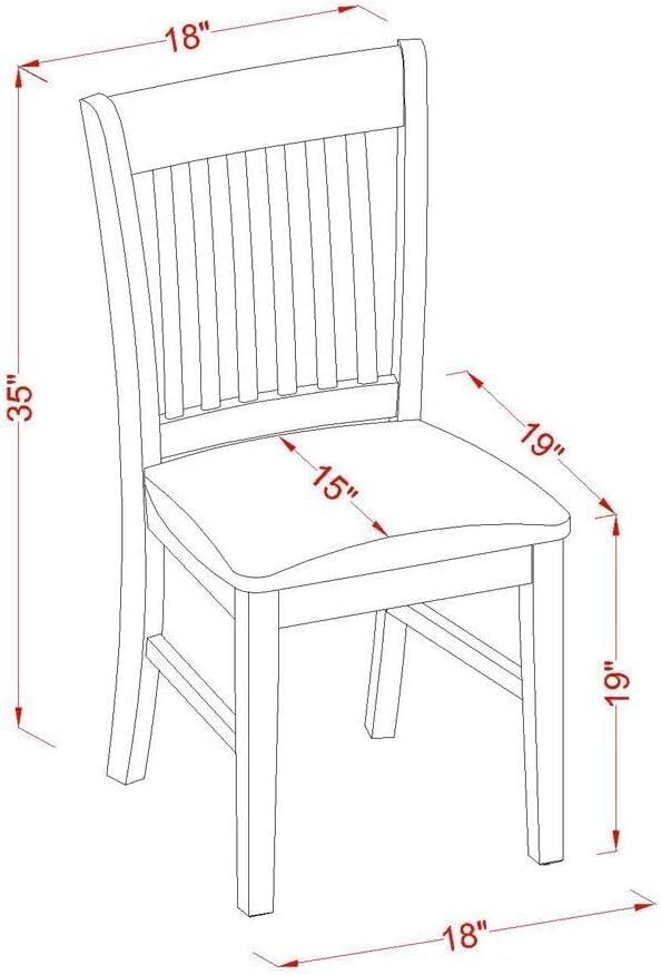 Mahogany Slat Back Wooden Parsons Side Chair Set