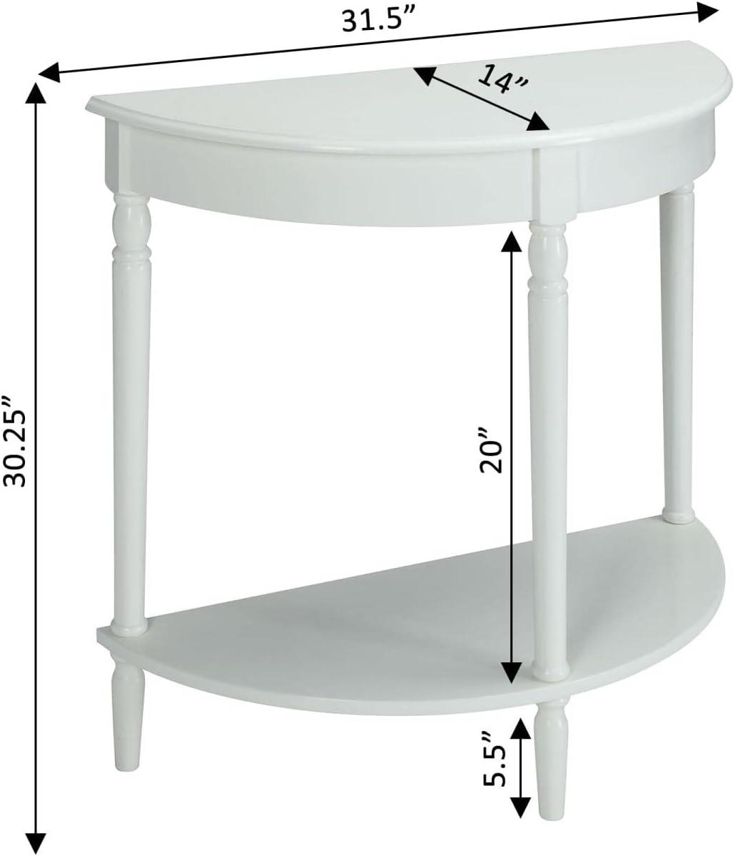 Convenience Concepts French Country Entryway Table in White Wood Finish