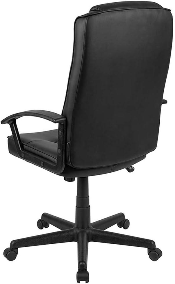 Flash Furniture Biscayne Flash Fundamentals High Back Black LeatherSoft-Padded Task Office Chair with Arms