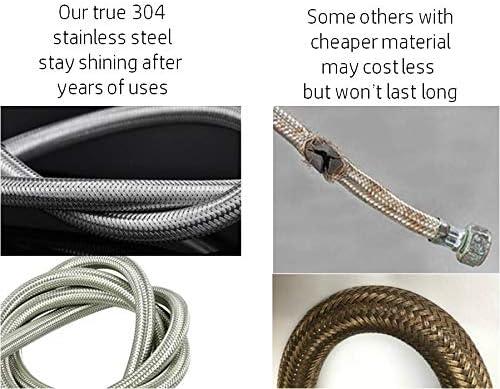 Washer Hoses 6ft Long Premium Stainless Steel Washing Machine Hoses, 2 Pack for Washer