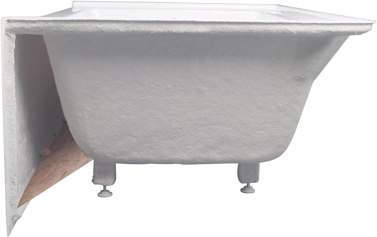 Kingston Brass Aqua Eden 60-Inch Acrylic Rectangular 3-Wall Alcove Tub