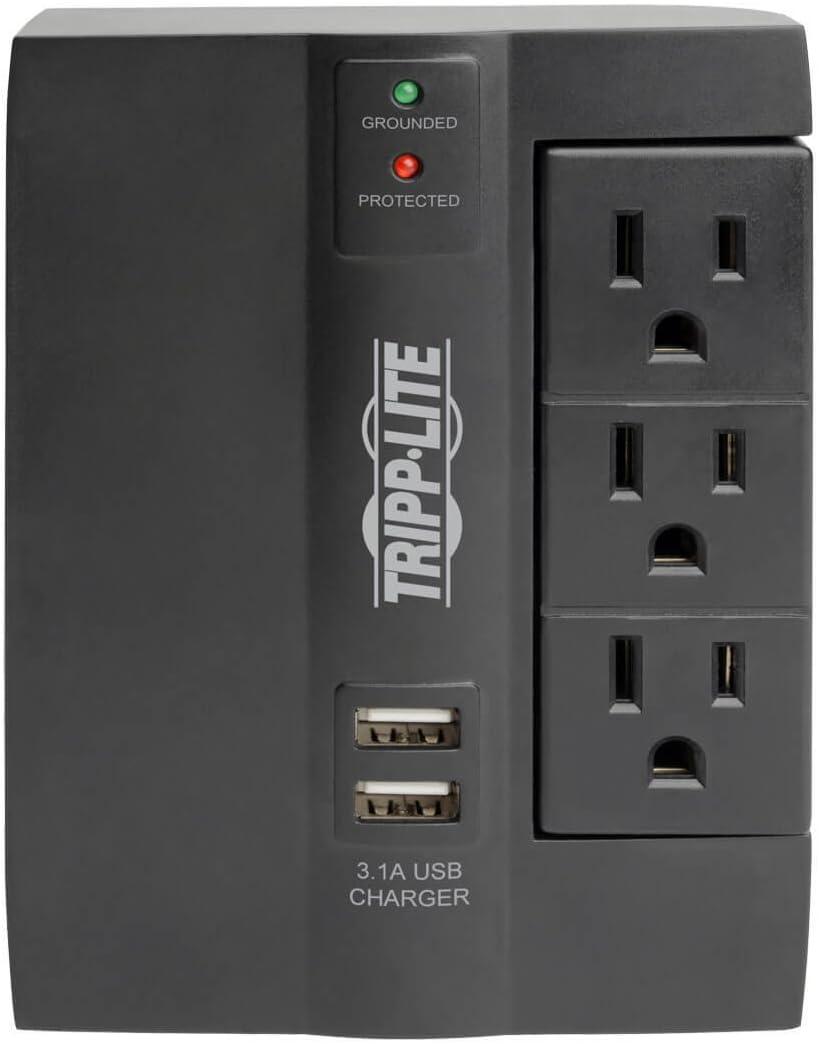 Tripp Lite SWIVEL6USB Protect It! 6-Outlet Surge Protector with 3 Rotatable Outlets & 2 USB Ports