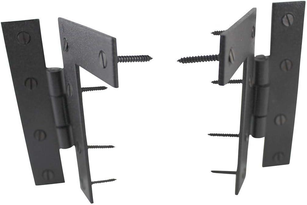 The Renovators Supply Inc. Pair Flush H-L Wrought Iron Cabinet Hinge Surface Mount Hinge