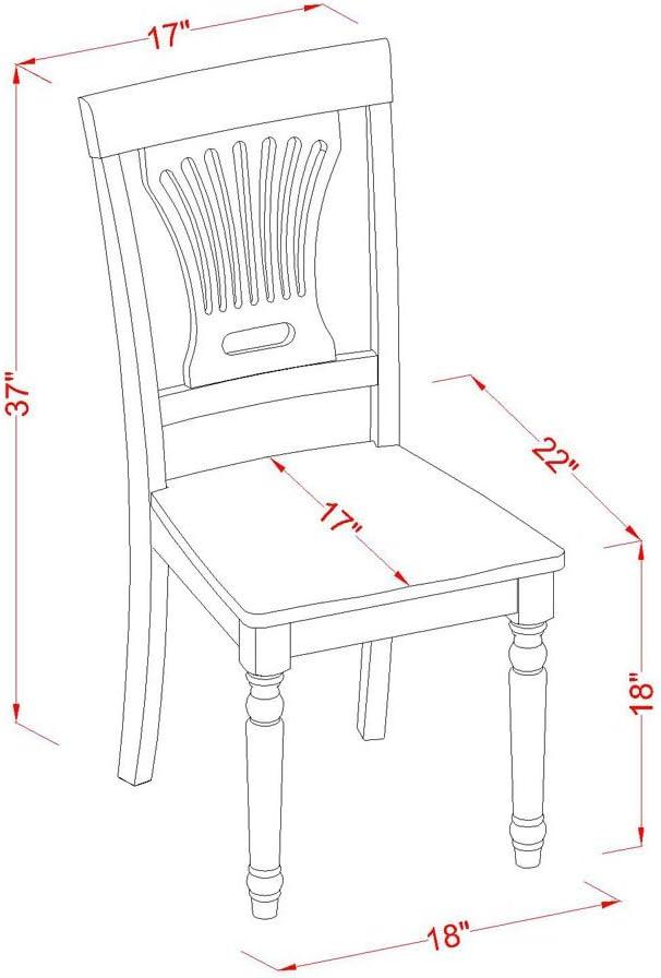 East West Furniture  Dining Set Contains a Rectangle Kitchen Table and Dining Chairs with a Bench (Chair Seat Type Options) NIAV6-BCH-LC 6