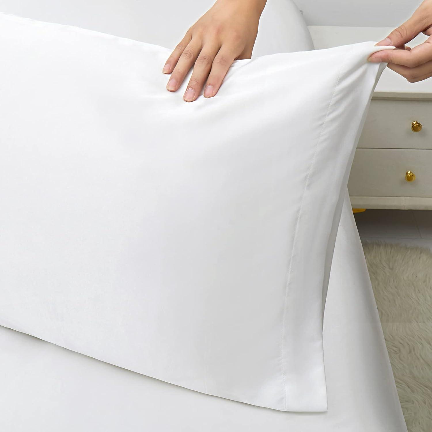 Ersmak Satin Pillowcase King Set of 2, 20" x 40" Ultra Soft & Silky Satin Pillow Cases for Hair and Skin, Wrinkle Fade Resistant Pillow Covers with Envelope Closure (Ivory White)