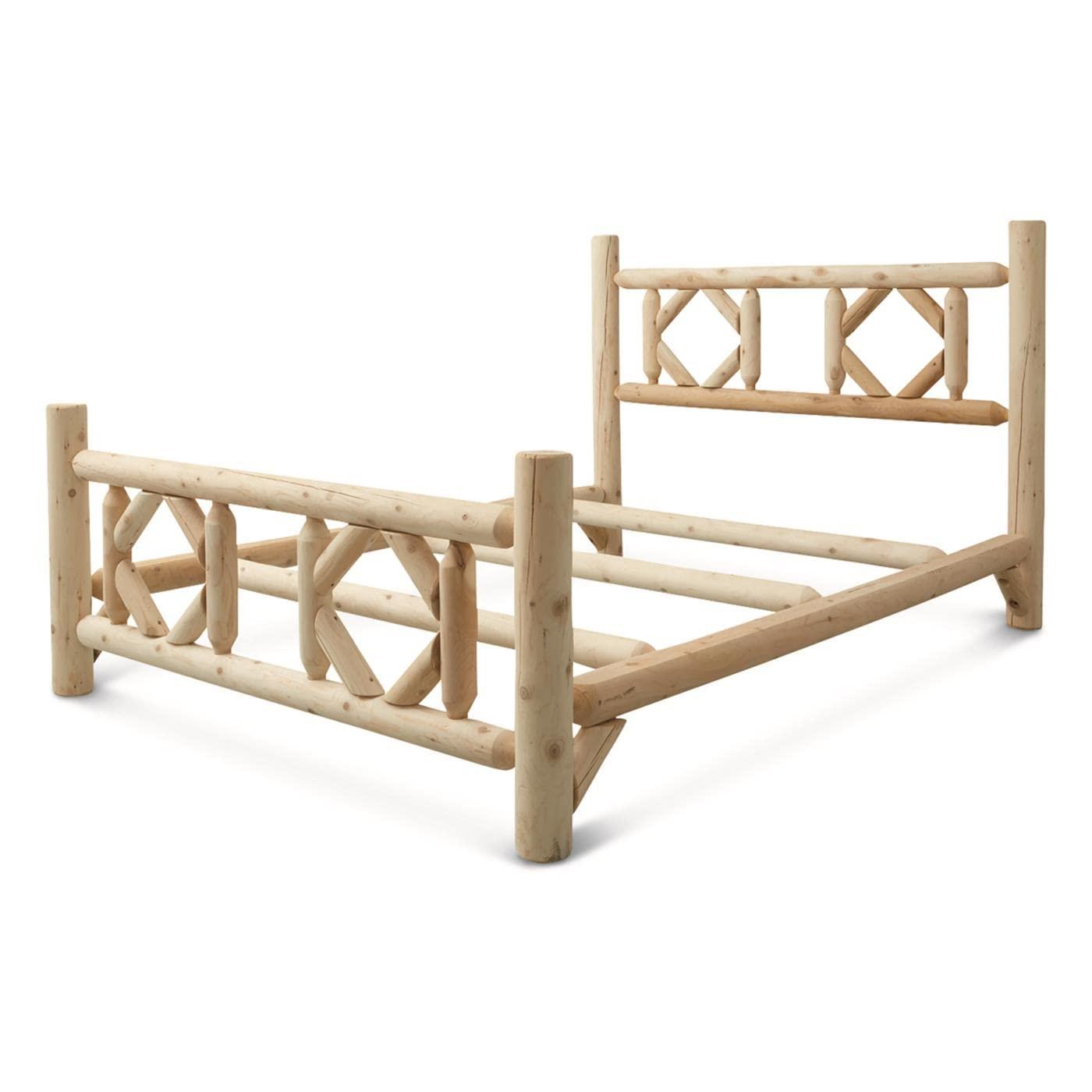 CASTLECREEK Diamond North American Cedar Log Bed, Queen