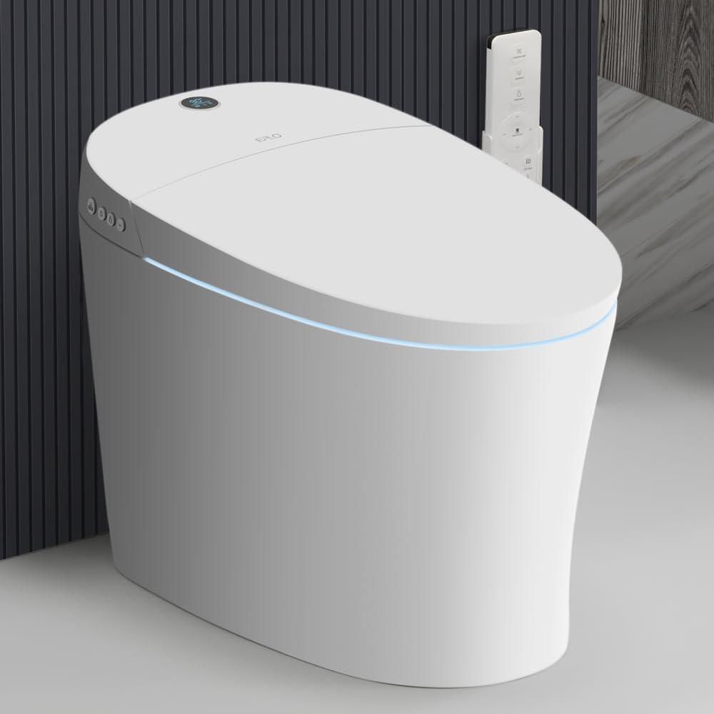 EPLO Smart Toilet Bidet – Auto Open/Close, 1000g MaP Flush Score, Auto Urinal Flush for Men, ADA Compliant Comfort Height, Built-in Tank, Heated Seat, Moving Dryer, Elongated Design, Blackout Flush