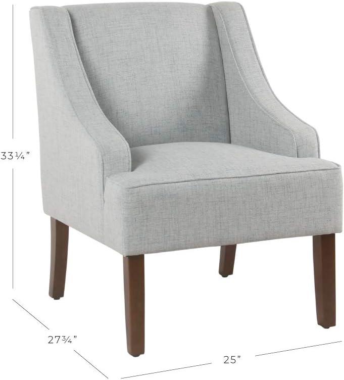 Classic Swoop Arm Accent Chair Light Blue - HomePop: Upholstered Polyester, Foam-Filled, Plywood Frame