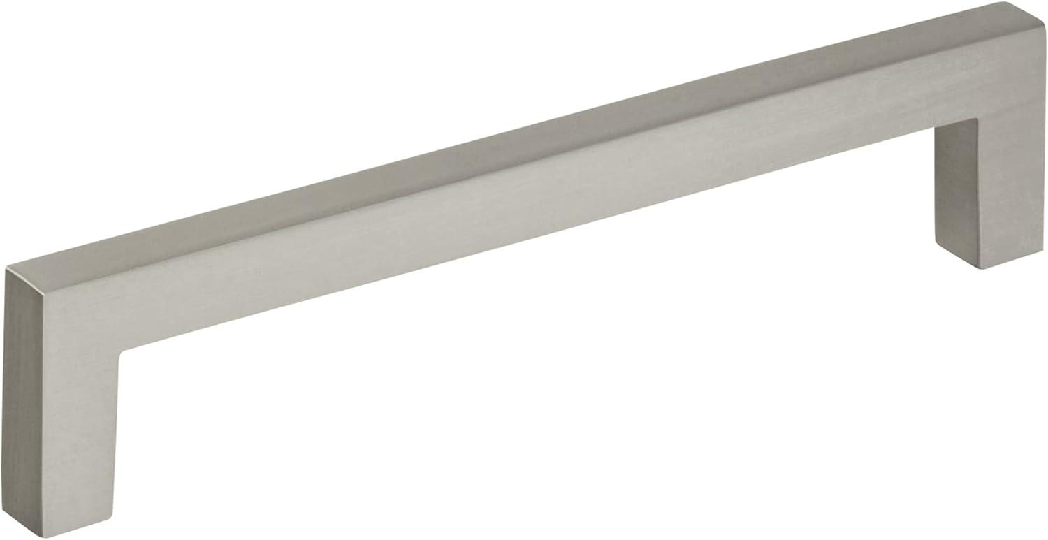 Sleek Satin Nickel Modern Bar Cabinet Pull with Mounting Hardware