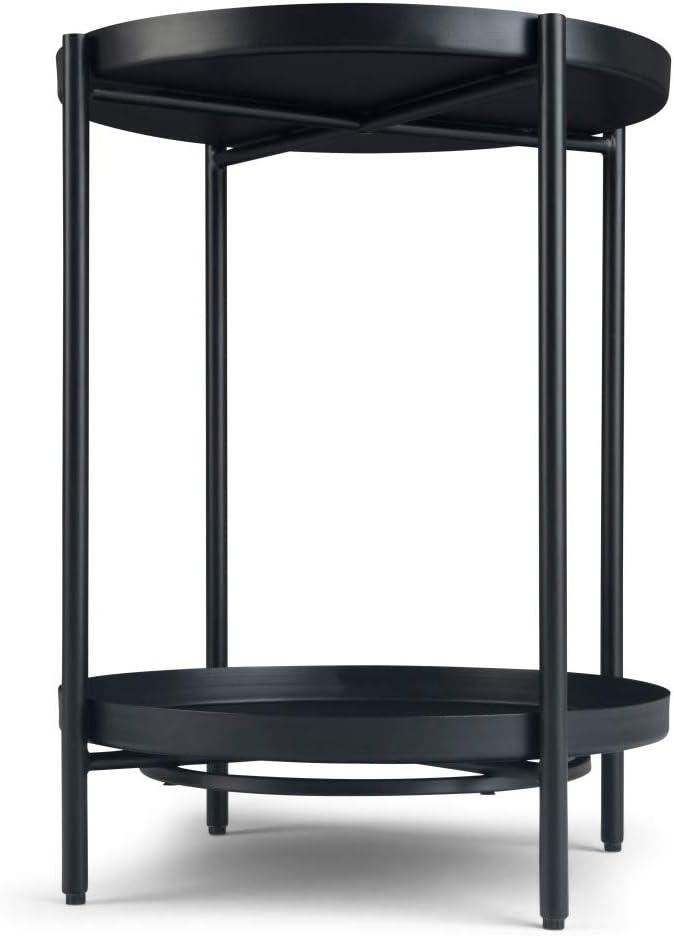 Simpli Home Monet Industrial 17 " Metal Metal End Table in Black