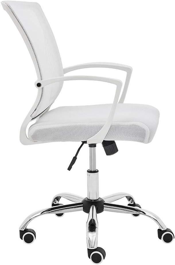 Zuna White Mesh Mid-Back Adjustable Swivel Task Chair