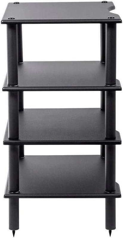 Monolith 4 Tier/Shelf Audio Stand - Black | Open Air Storage, Modular Design, Sturdy, Compatible With Bose, Polk, Sony, Yamaha, Pioneer and others