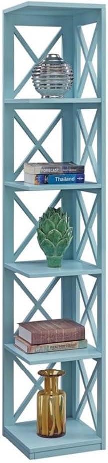 Convenience Concepts Oxford 5 Tier Corner Bookcase, Sea Foam Blue