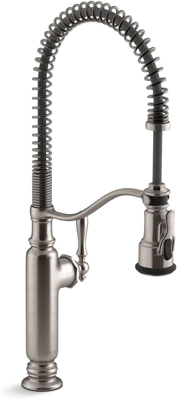 Kohler Tournant® Single Handle Semi-Professional Pre-Rinse Kitchen Faucet with Three-Function Pull Down Sprayer