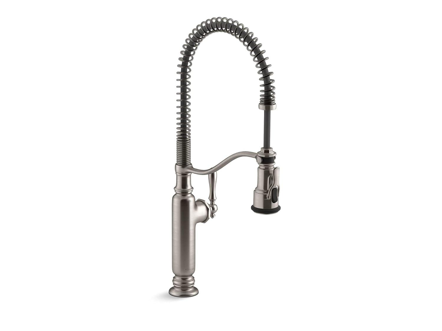Kohler Tournant® Single Handle Semi-Professional Pre-Rinse Kitchen Faucet with Three-Function Pull Down Sprayer