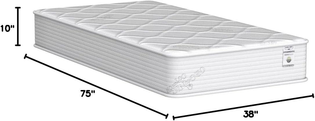 Twin Size Mattress - 10 Inch Cool Memory Foam & Spring Hybrid Mattress - Tight Top - Medium Firm - Oliver & Smith