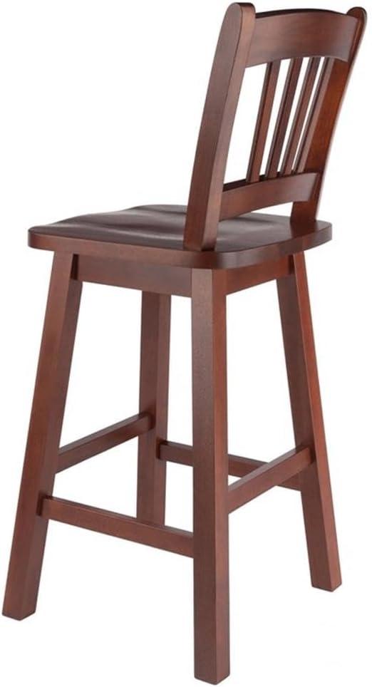 Fina Swivel Seat Counter Height Barstool Walnut - Winsome: Transitional Style, Wood Frame, Fixed 24.57" Seat Height