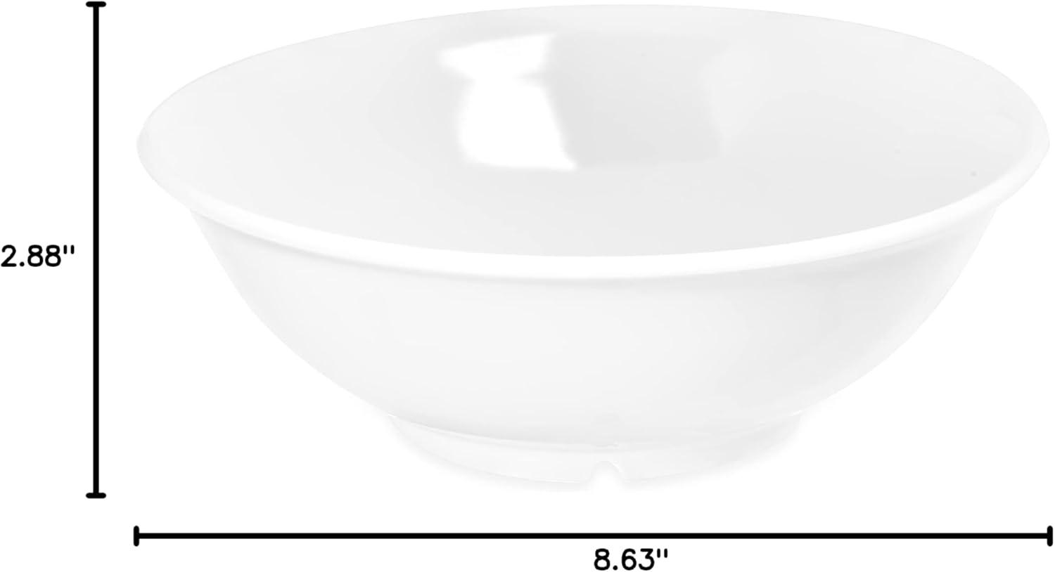White Round Melamine Footed Serving Bowl, 36 Ounces