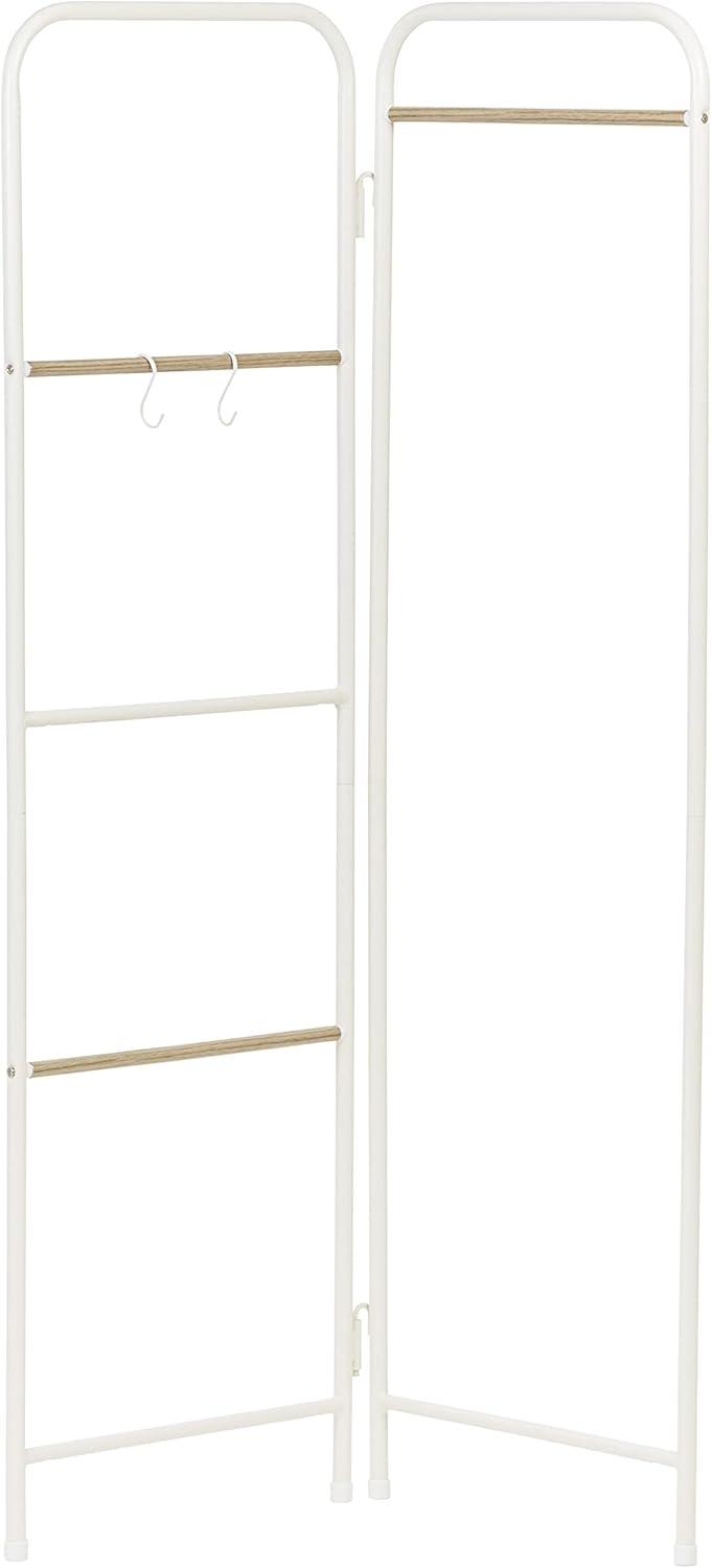 IRIS 2 Panel Free Standing Metal Garment Rack White