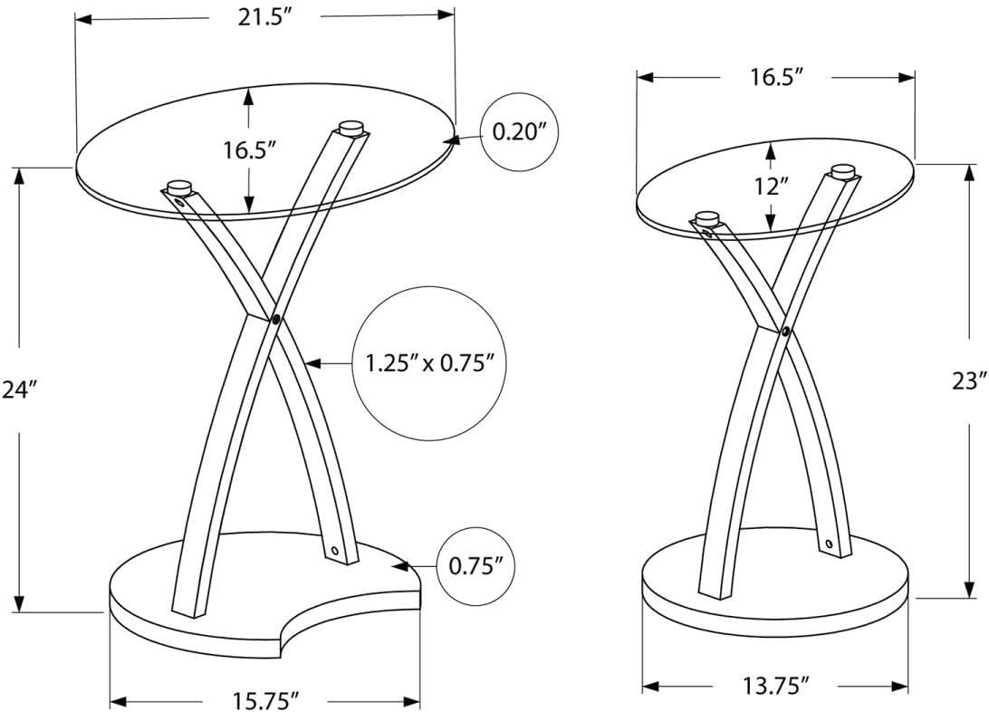 Monarch Nesting Table 2Pcs Set / Cappuccino Bentwood