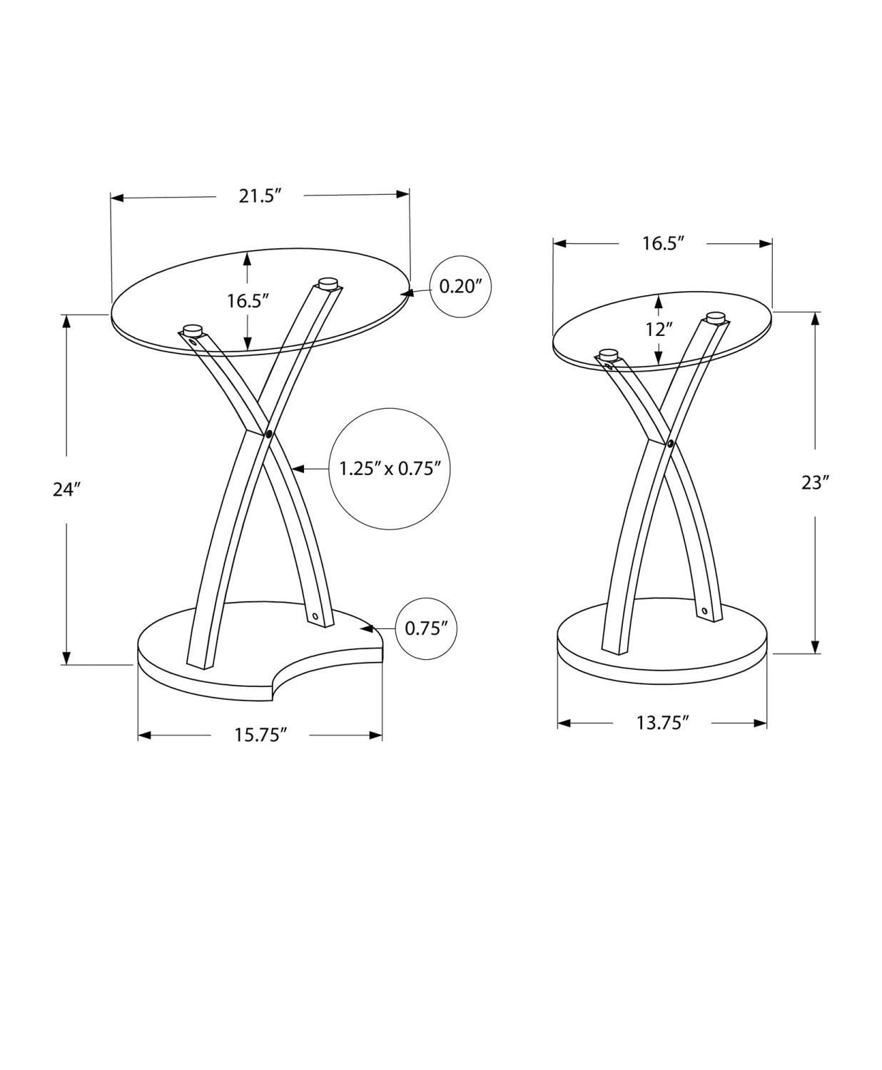 Monarch Nesting Table 2Pcs Set / Cappuccino Bentwood